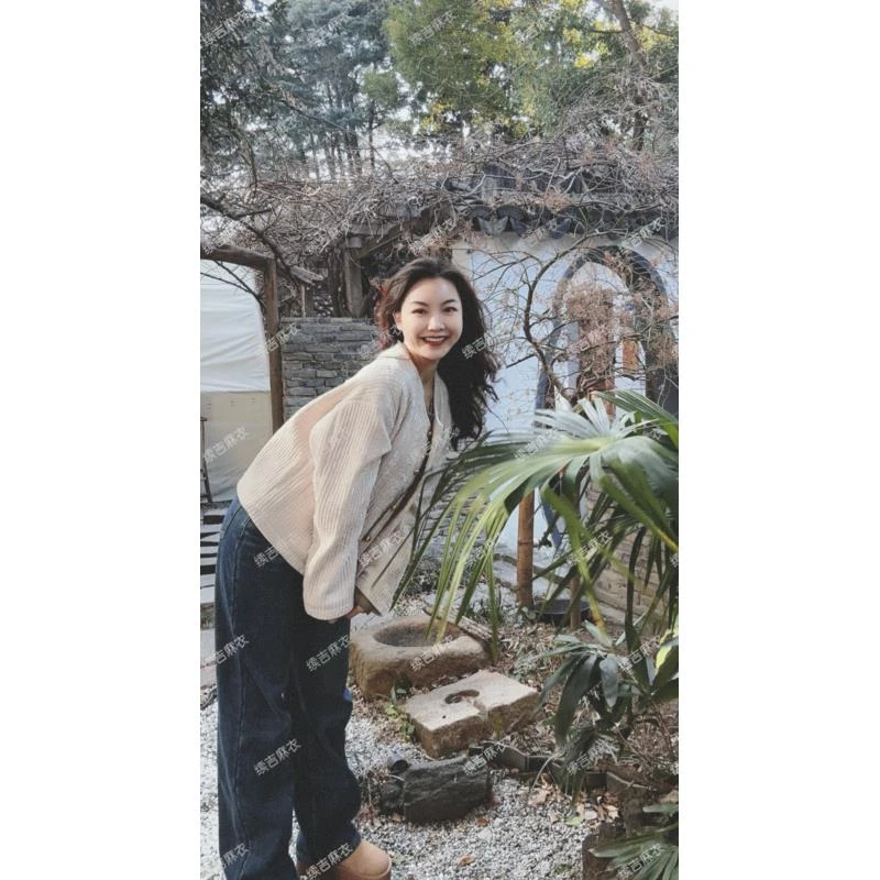 原创设计24-1846【小香风】气质短款休闲复古宽松秋冬双层加厚外套