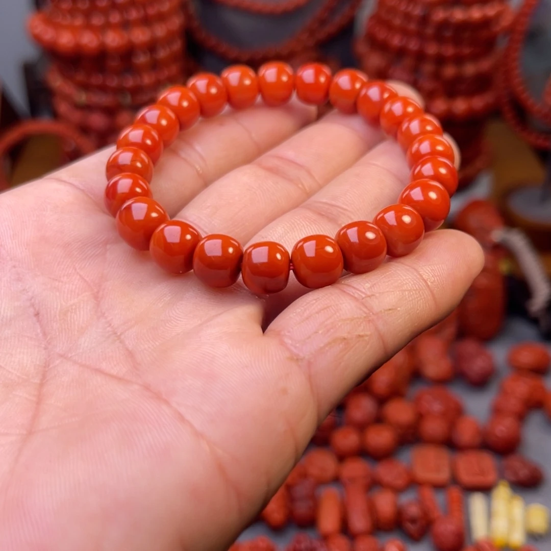 南红玛瑙高品精美南红老型手串宽9mm未镶嵌