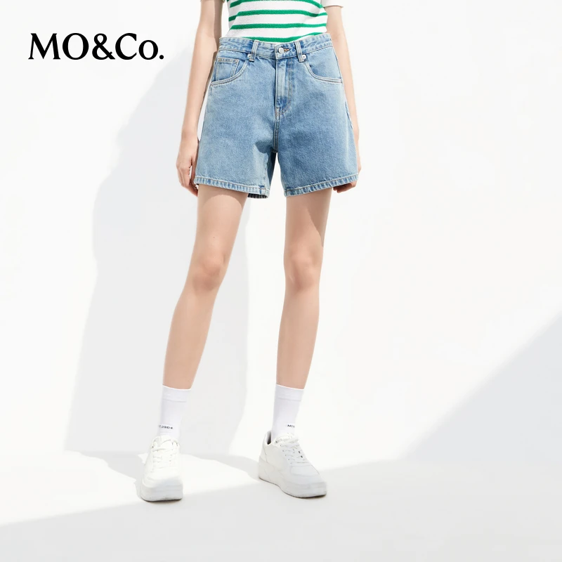 MOCO夏季高腰棉质土耳其牛仔裤短裤中裤美式复古MBC2SOTT10