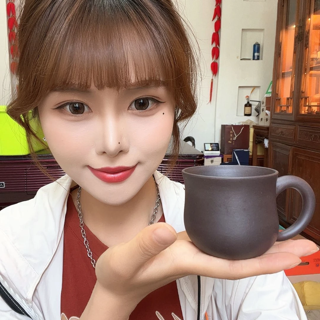 茶壶紫砂柳**刀全手工极品天青泥主人杯