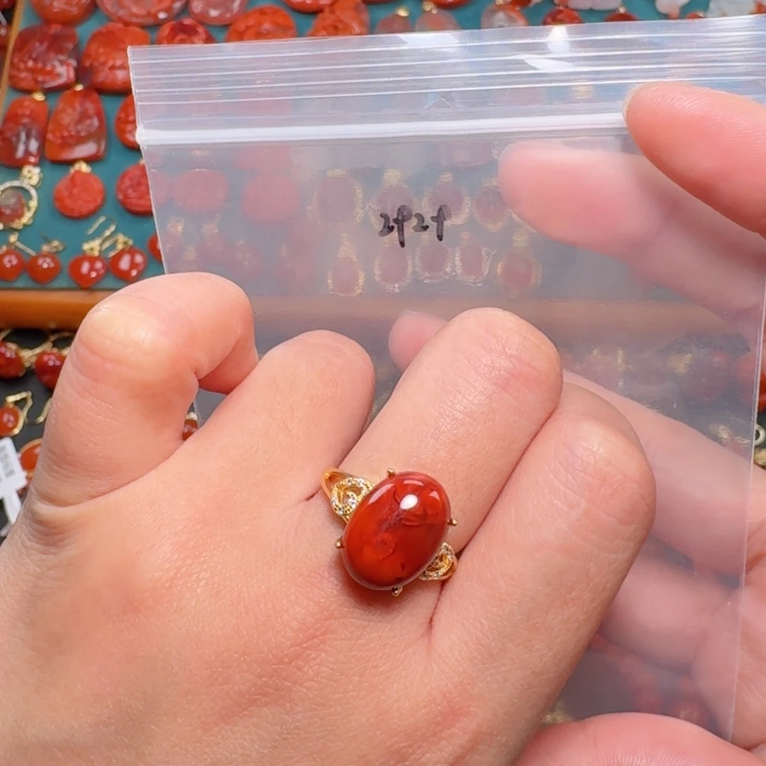 南红玛瑙南红银S925镶嵌