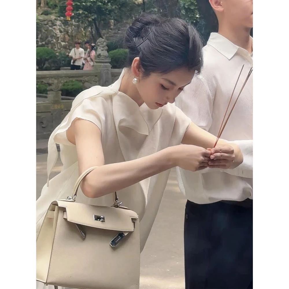 超火夏装一整套气质轻奢高级感独特漂亮小香风白色上衣阔腿裤套装