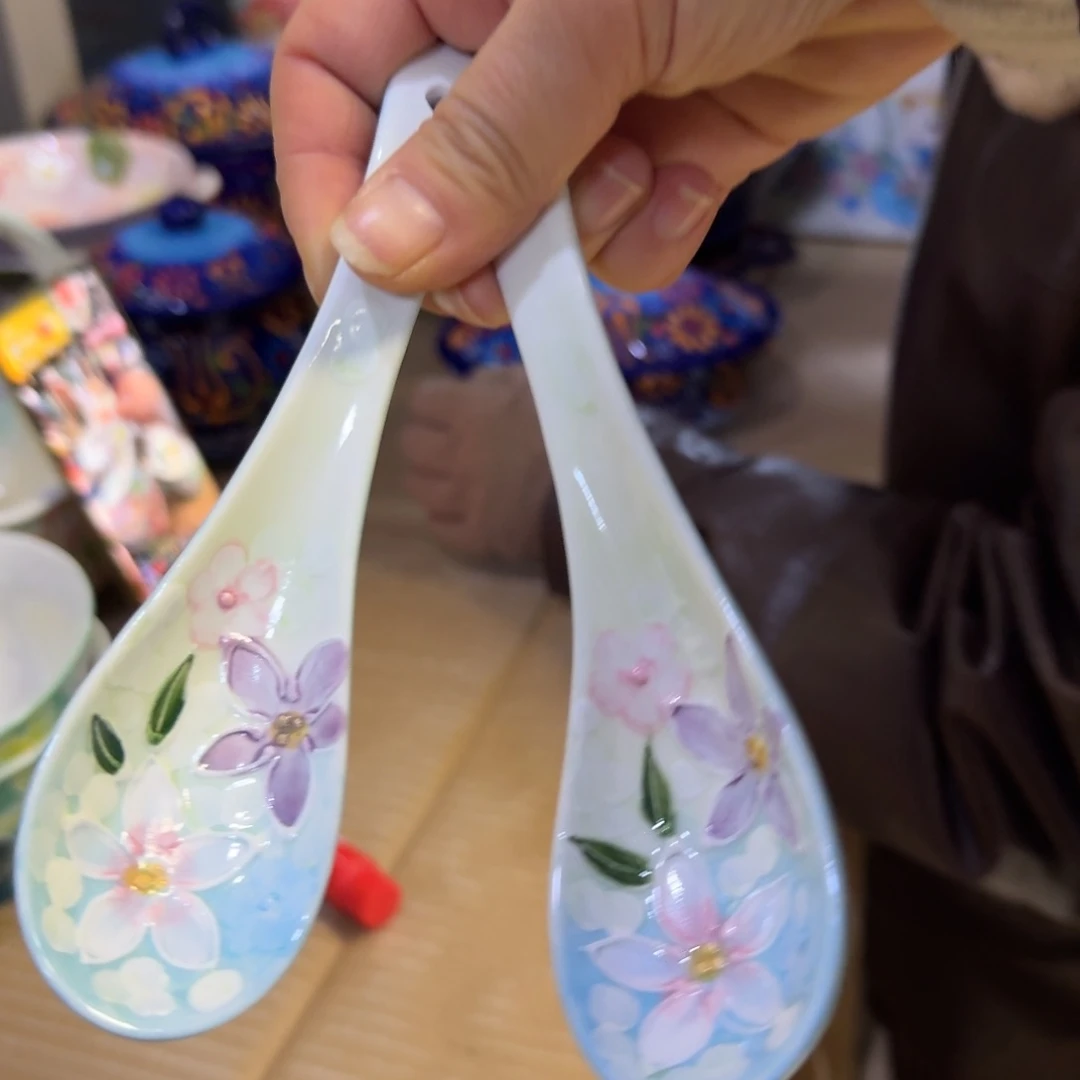 瓷濑户烧沐春饭勺2只看图
