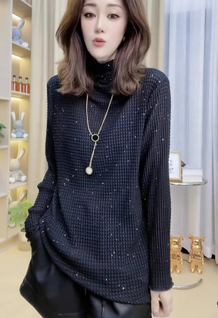 C5-女士亮片打底衫