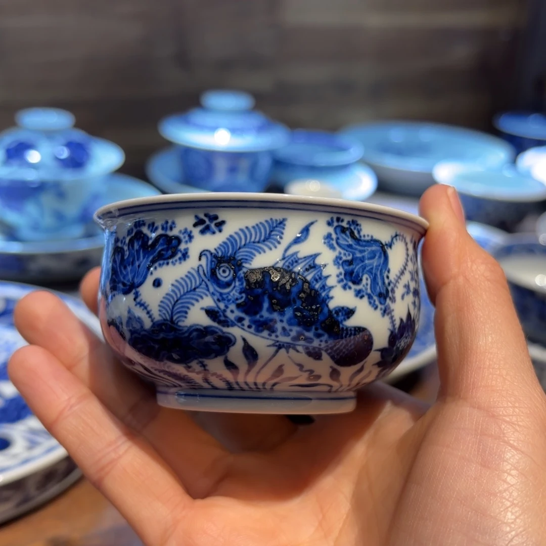 瓷片手工手绘陶瓷茶具