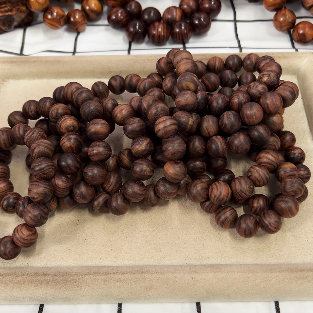 黄花梨/降香黄檀手串/手链15mm圆珠初抛无胶无腊紫