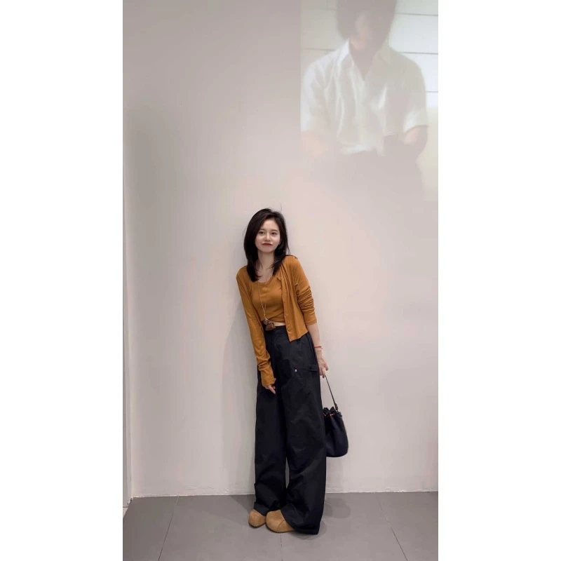 2026早秋新款高级感美拉德韩系穿搭背心开衫两件套百搭阔腿裤套装