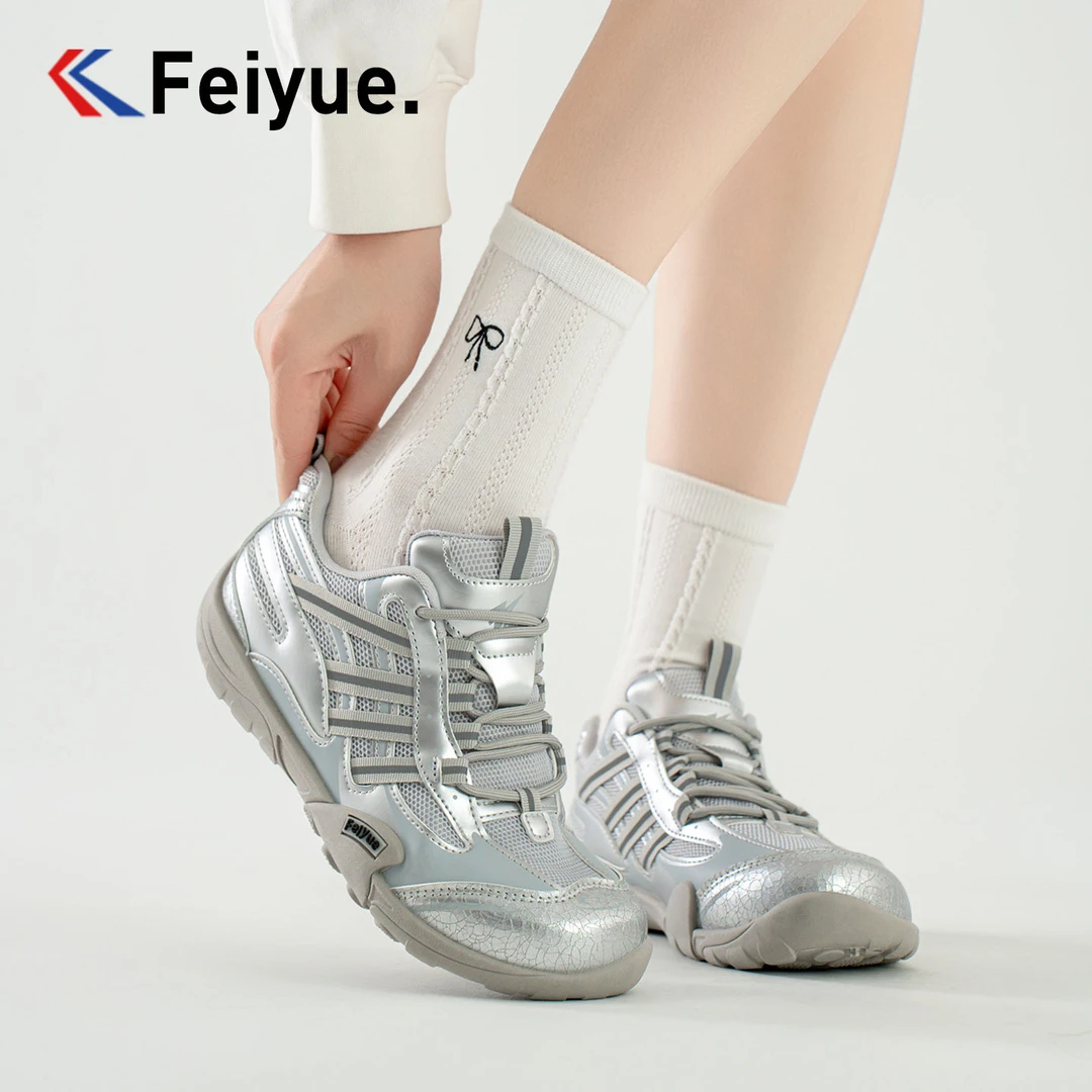 feiyue/飞跃厚底新秋款平底网面德训鞋百搭运动户外女鞋低帮15836