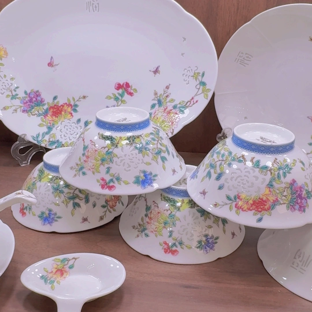 45%以上骨粉骨瓷冰艳玲珑瓷碗单拍