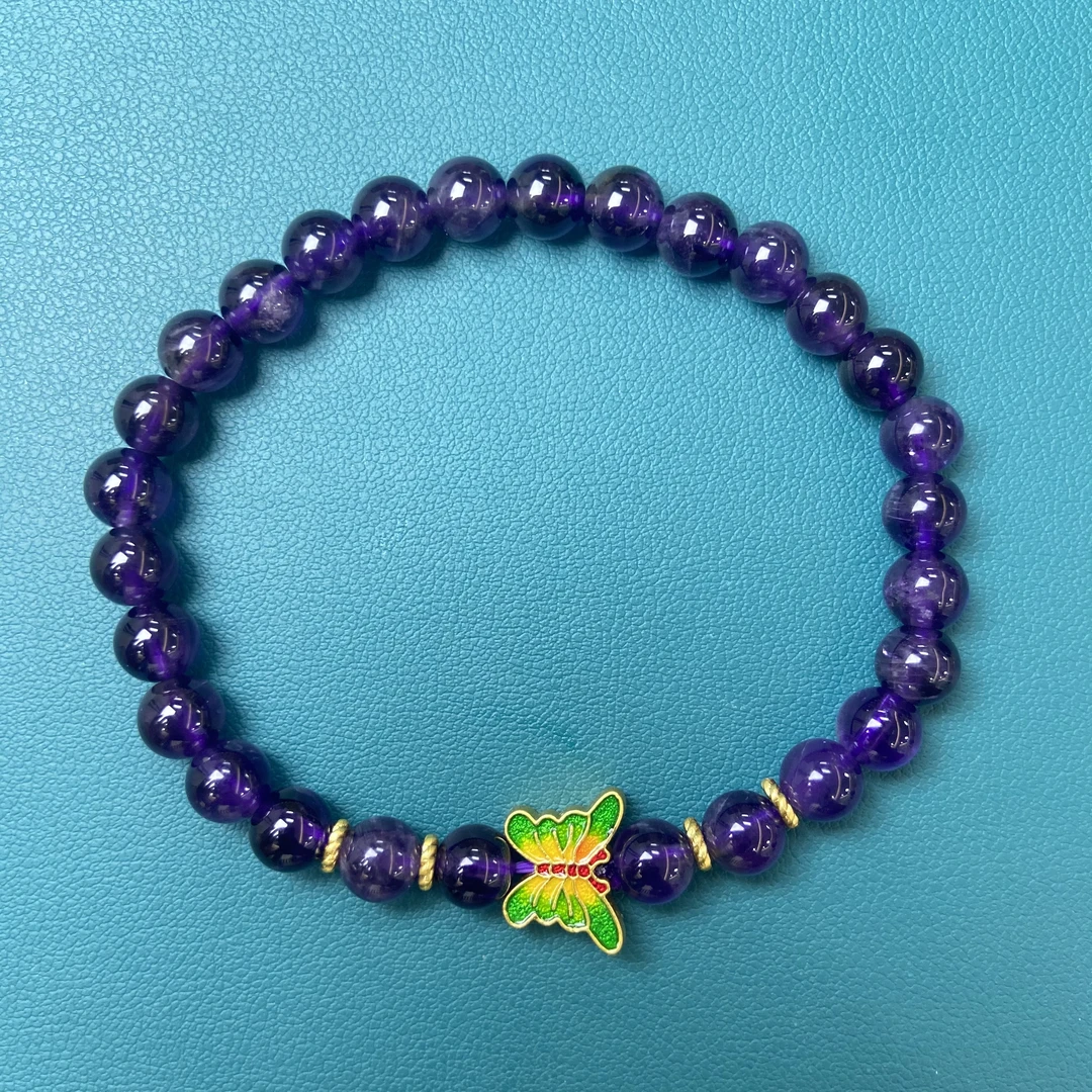 6m经典国风天然紫水晶手串1204