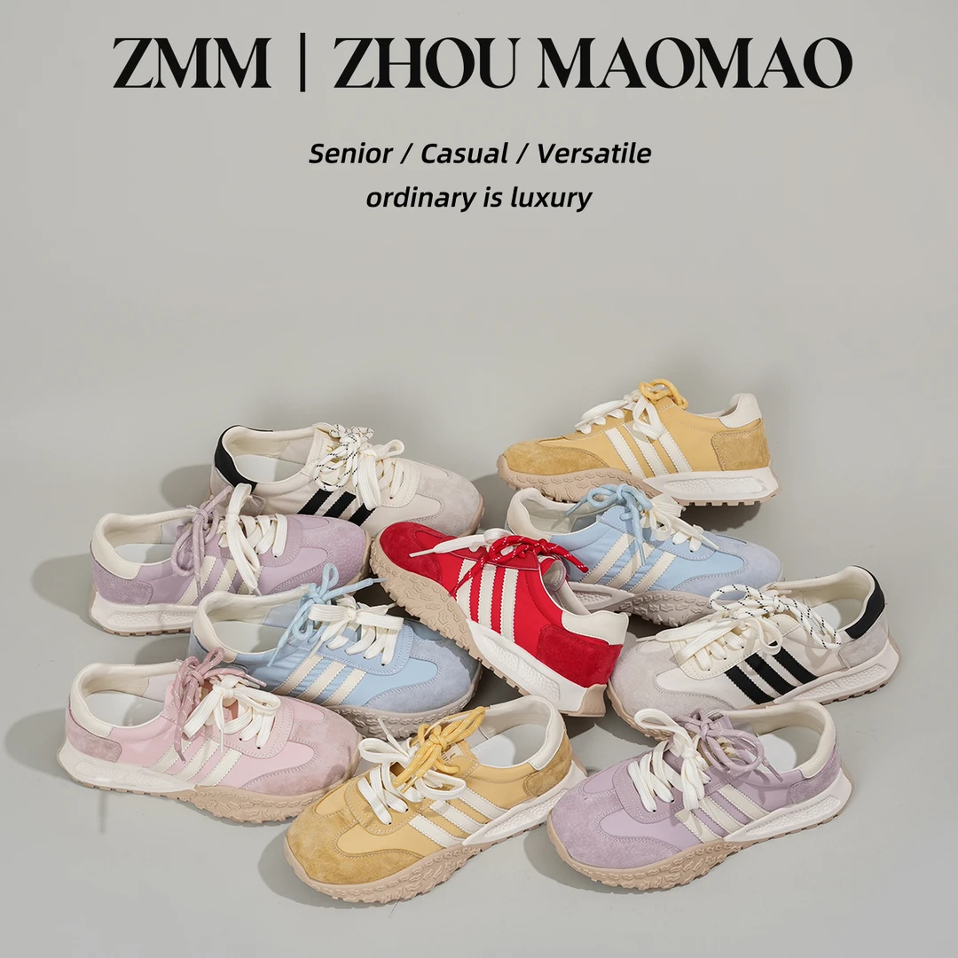 周毛毛厚底德训鞋女款2025新款夏爆款增高百搭运动休闲阿甘鞋