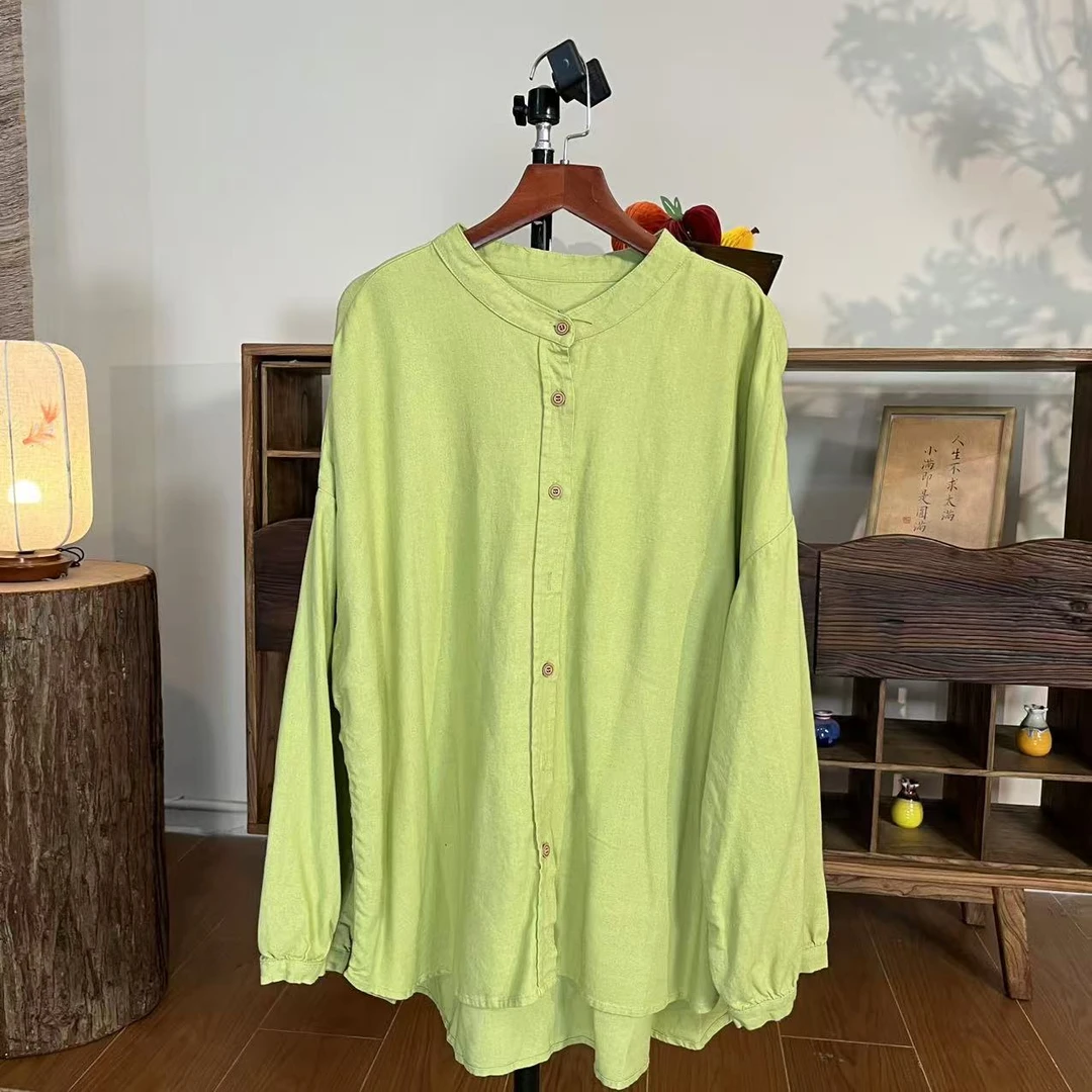 【大梅子推荐】设计款亚麻单排扣上衣X1781