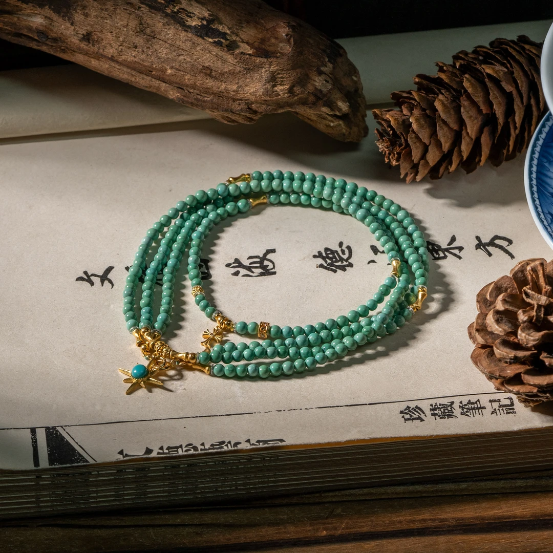 【世间臻宝】18K绿松石DIY项链3mm/Q1975/多样性发一件/38+45cm/5