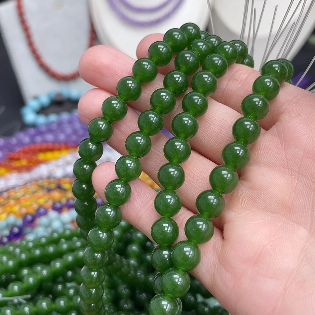 玛瑙/玉髓未镶嵌半成品碧玉玉髓8m散珠