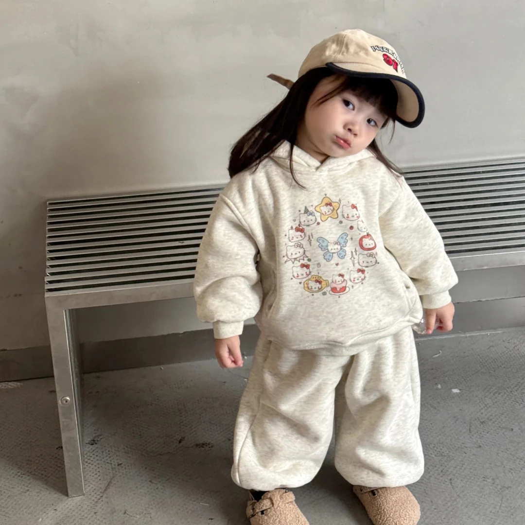 满印kitty卫衣套装加厚