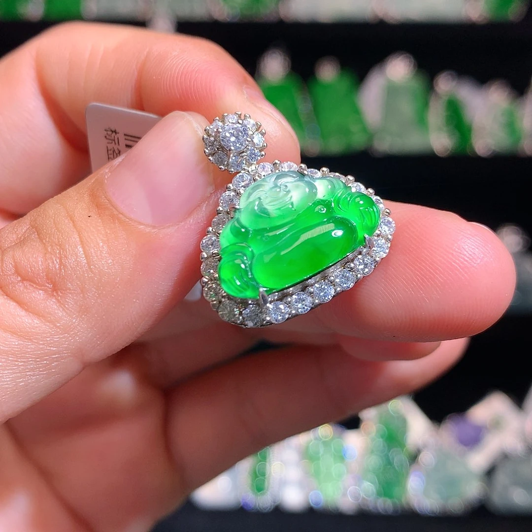 【闪购商品】颈饰银S925镶嵌翡翠天然翡翠