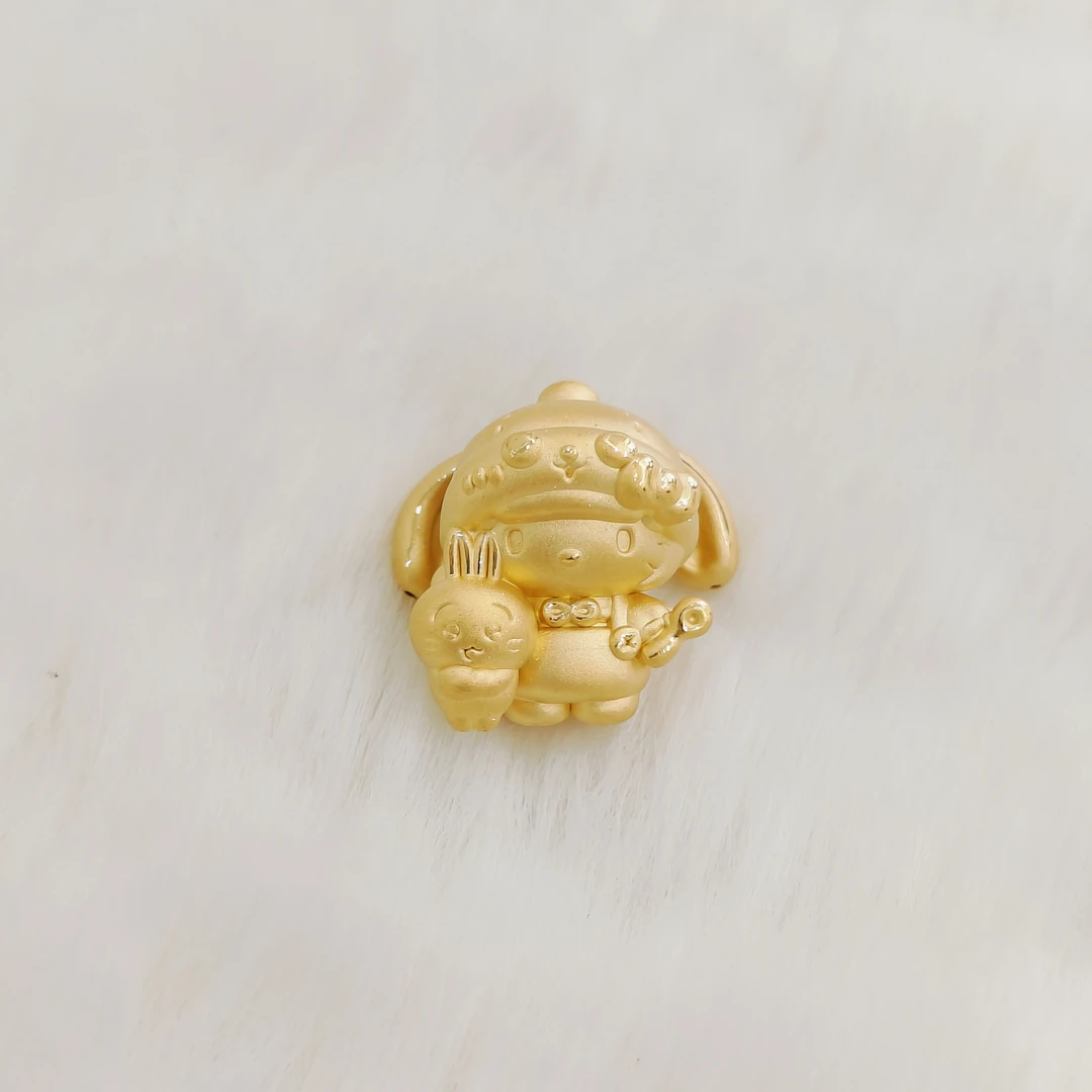 吉金珠宝  足金999乌萨奇素金3D硬金转运珠手串
