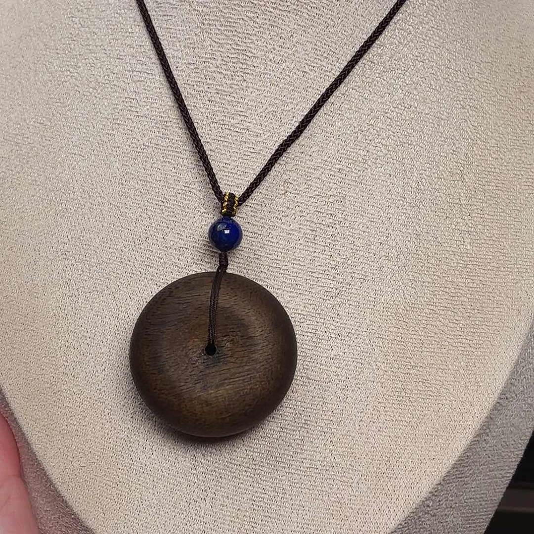 沉香吊坠越南芽庄紫棋玉化吊坠配饰