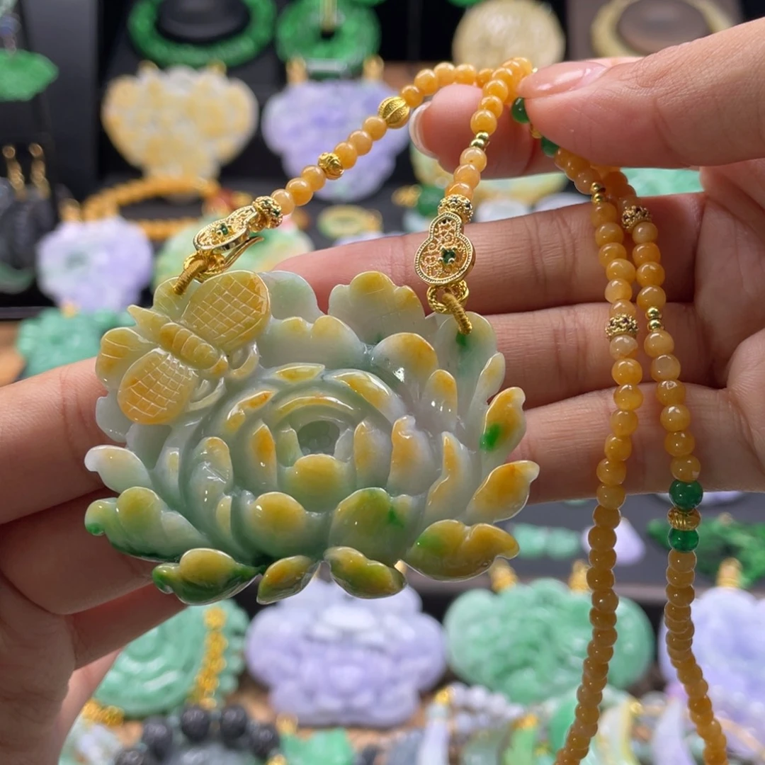 翡翠未镶嵌颈饰代编织