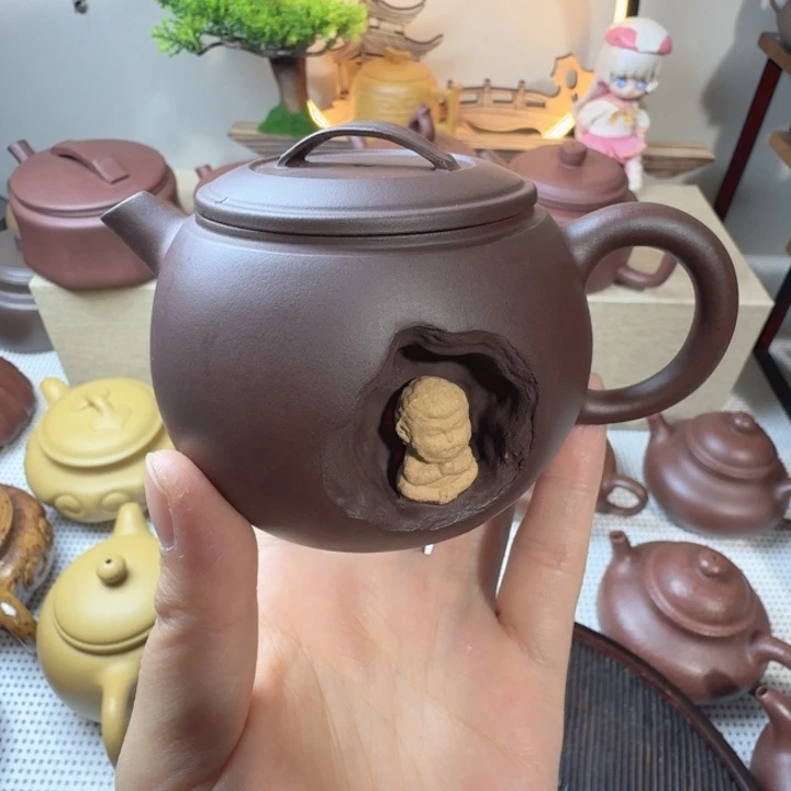 前***方原矿紫泥壶有洞天170cc