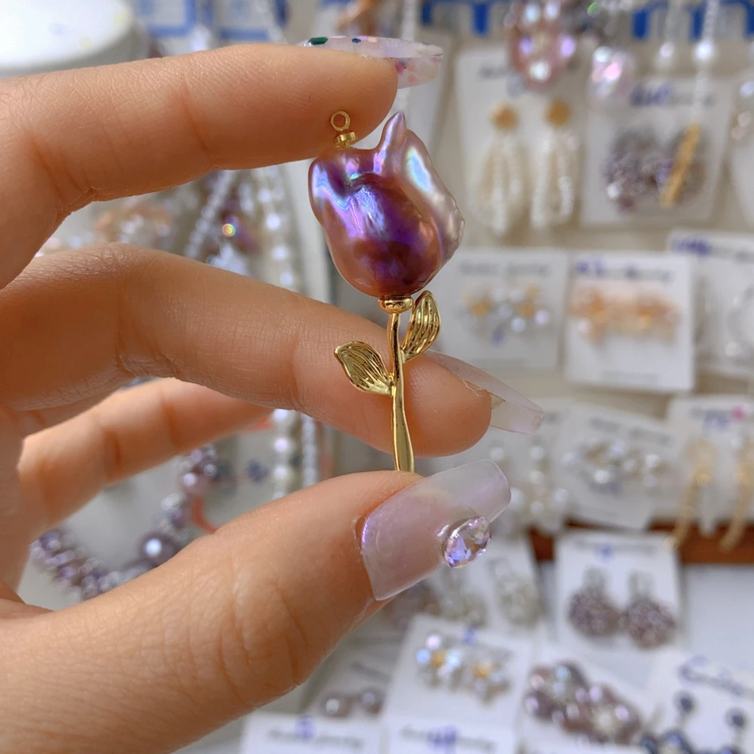 银S925镶嵌淡水珍珠耳饰