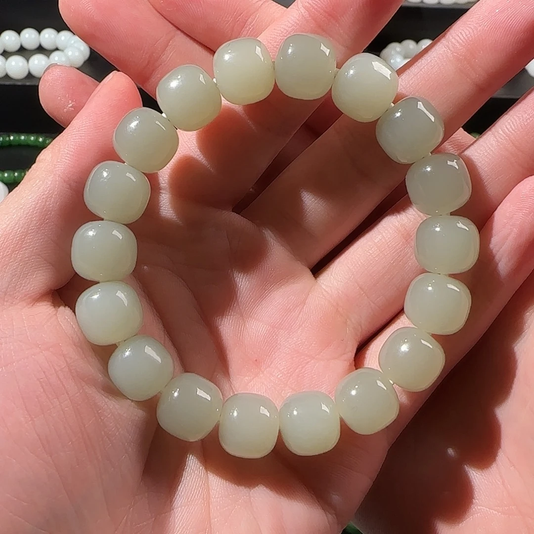 和田玉（青白玉）未镶嵌手串卡12