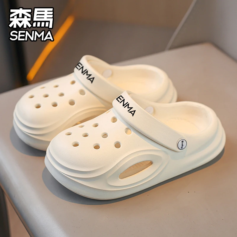 SENMA/森马洞洞鞋女款夏季外穿踩屎感沙滩鞋女生防滑包头拖鞋