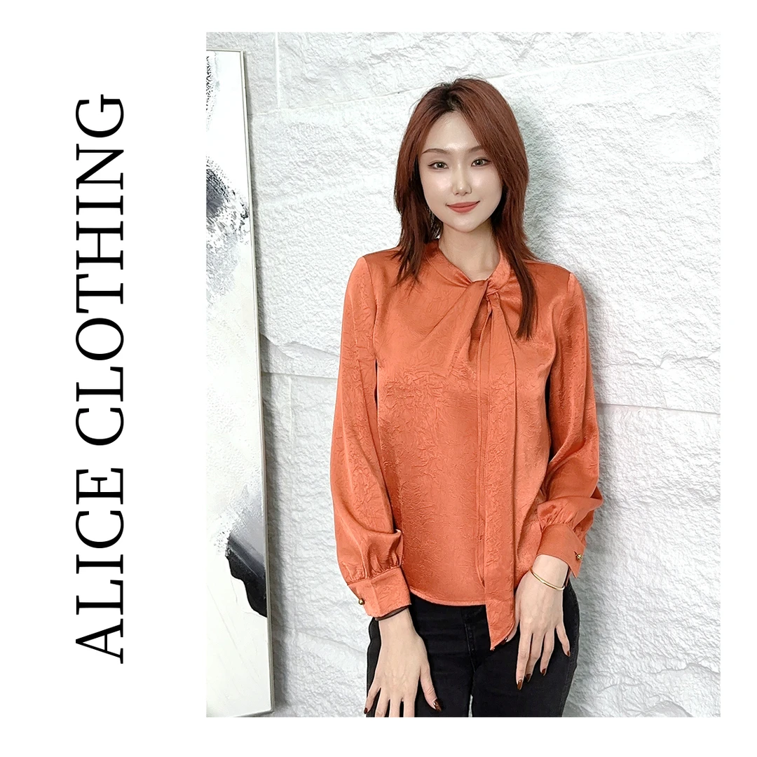 5 alicelulu“ 灿阳如橘”通勤上衣暗纹提花 华美缎感 S2137122J