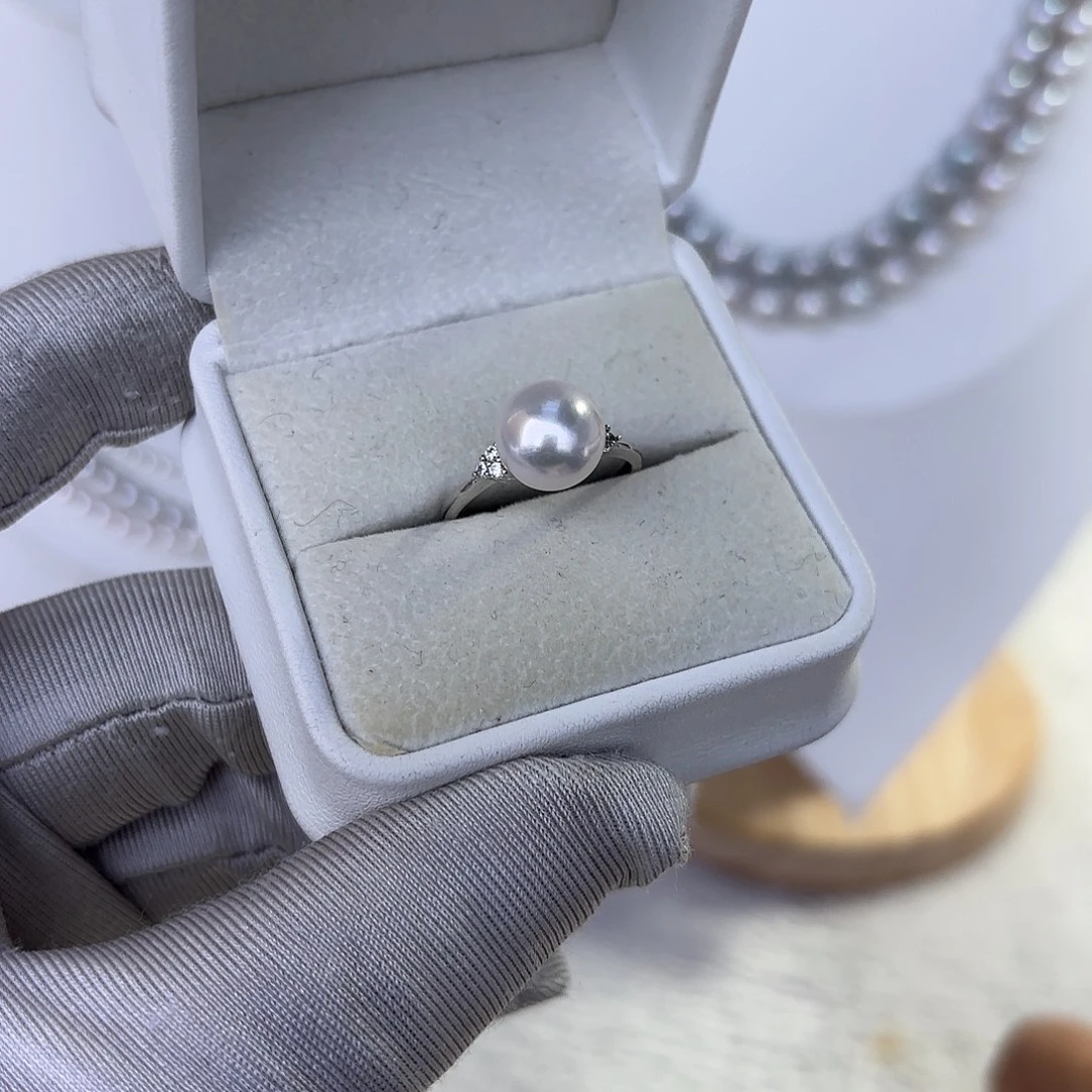 海水珍珠银S925镶嵌戒指