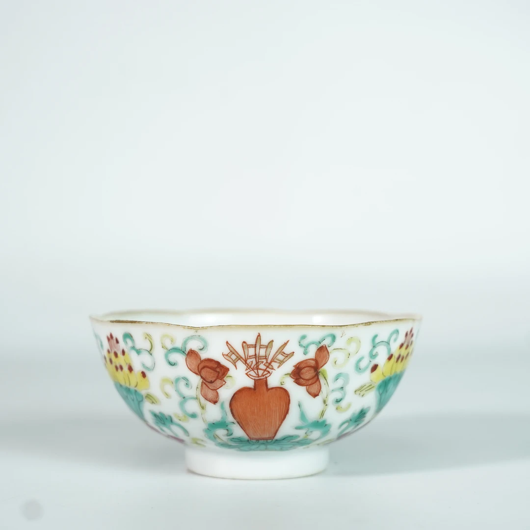 LABC250111006【十竹斋】清道光粉彩平生三级茶圆