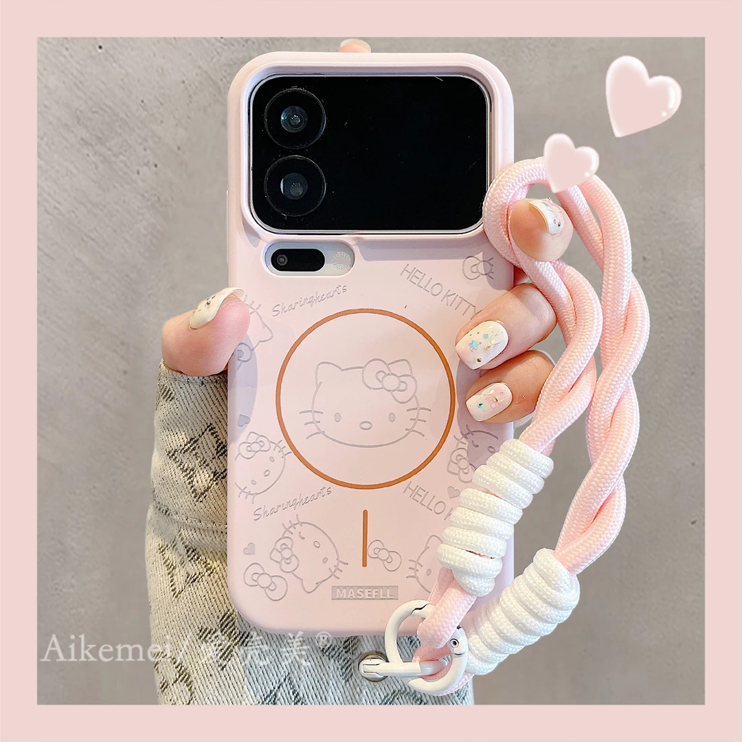 适用小米17promax手机壳液态硅胶xiaomi15线条kt猫小米14细圈磁吸