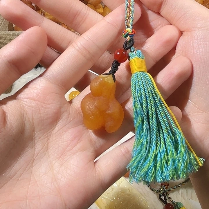 琥珀未镶嵌颈饰蜜蜡海漂包挂