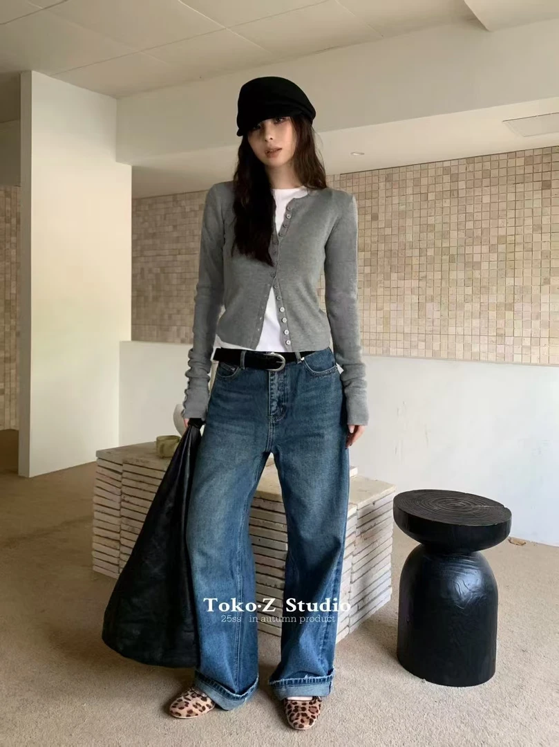 Nice-羊毛桑蚕丝毛衣开衫显瘦氛围感上衣针织25128