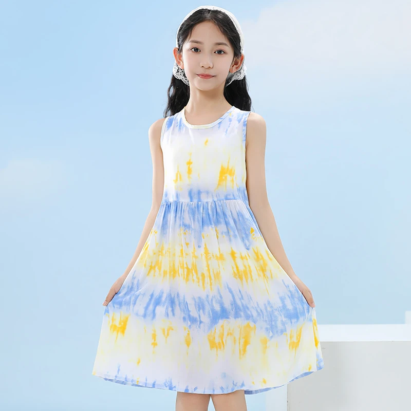 女童睡裙棉绸夏季薄款儿童吊带裙子纯棉公主小女孩睡衣家居服冰丝