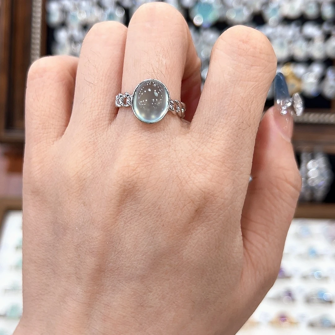 G***_蛇纹石玉银S925镶嵌戒指