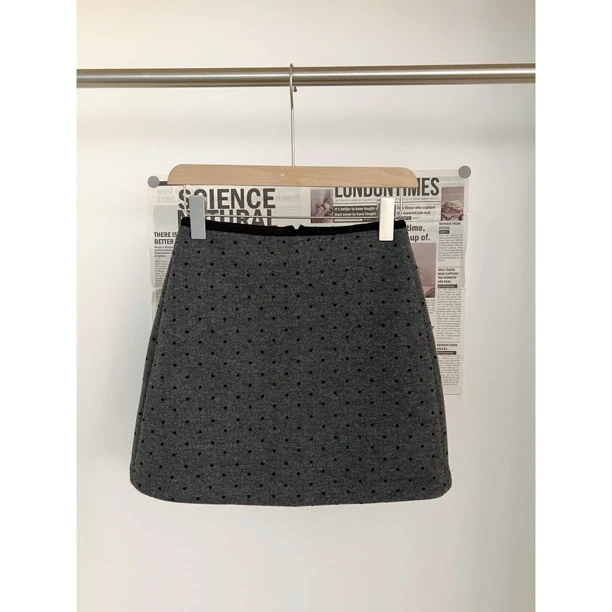 A-2147韩国原单【波点短裙】东大门韩系时尚A字波点气质百搭半身裙