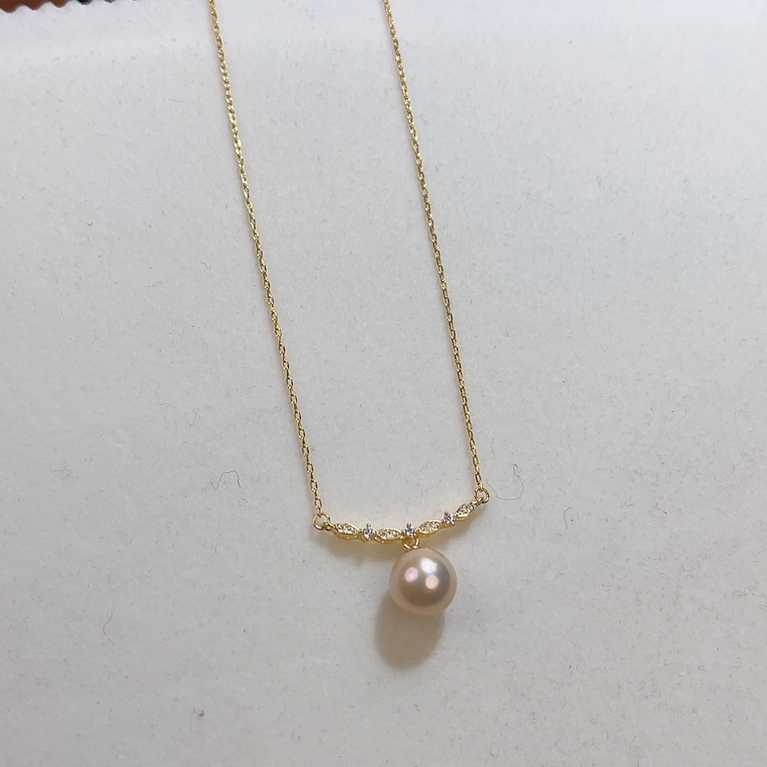 银S925镶嵌淡水珍珠颈饰