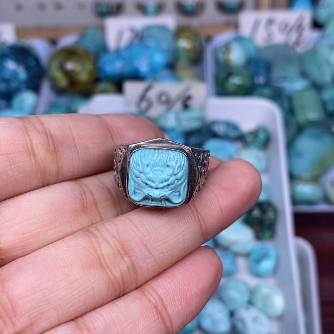 绿松石银S925镶嵌挂件