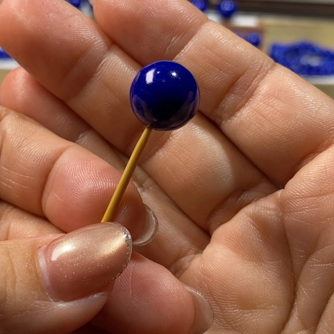 虚***物青金石未镶嵌手串12.8m圆珠