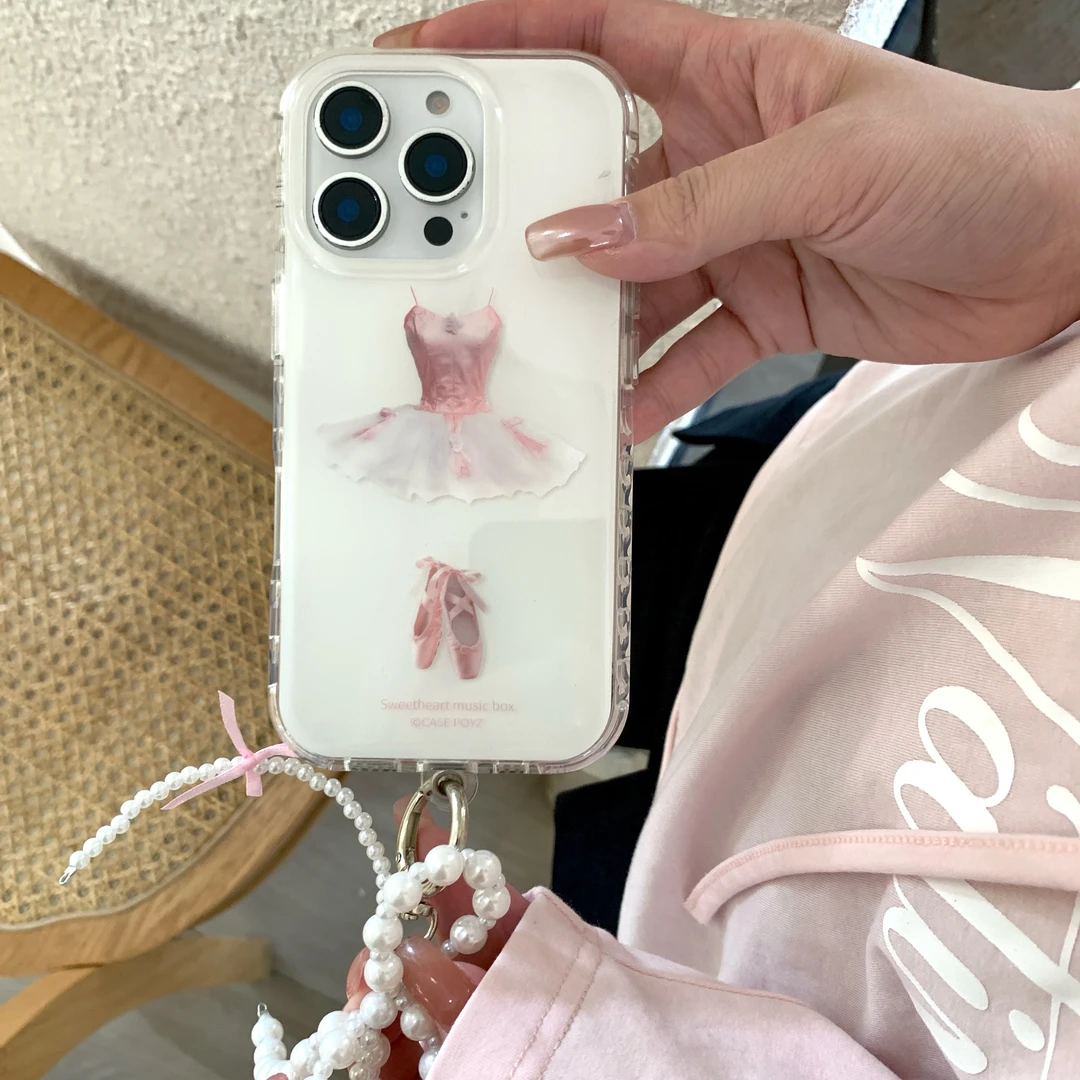 创意少女心芭蕾裙适用苹果16promax双层iphone15挂件14手机硬壳13