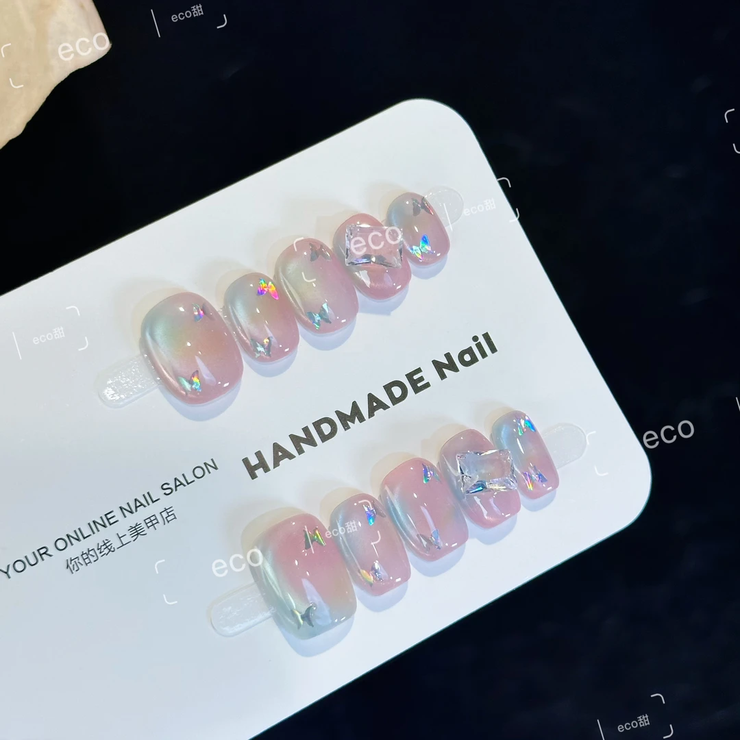 【绮梦】eco纯手工穿戴甲芊寻风格猫眼梦幻独角兽手工美甲