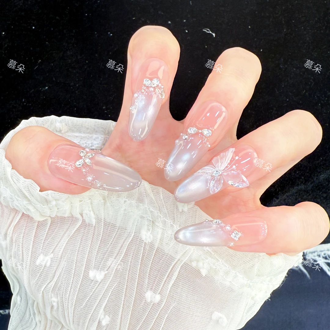 【彩虹】纯手工穿戴甲气质显白轻奢美甲成品可拆卸十片装