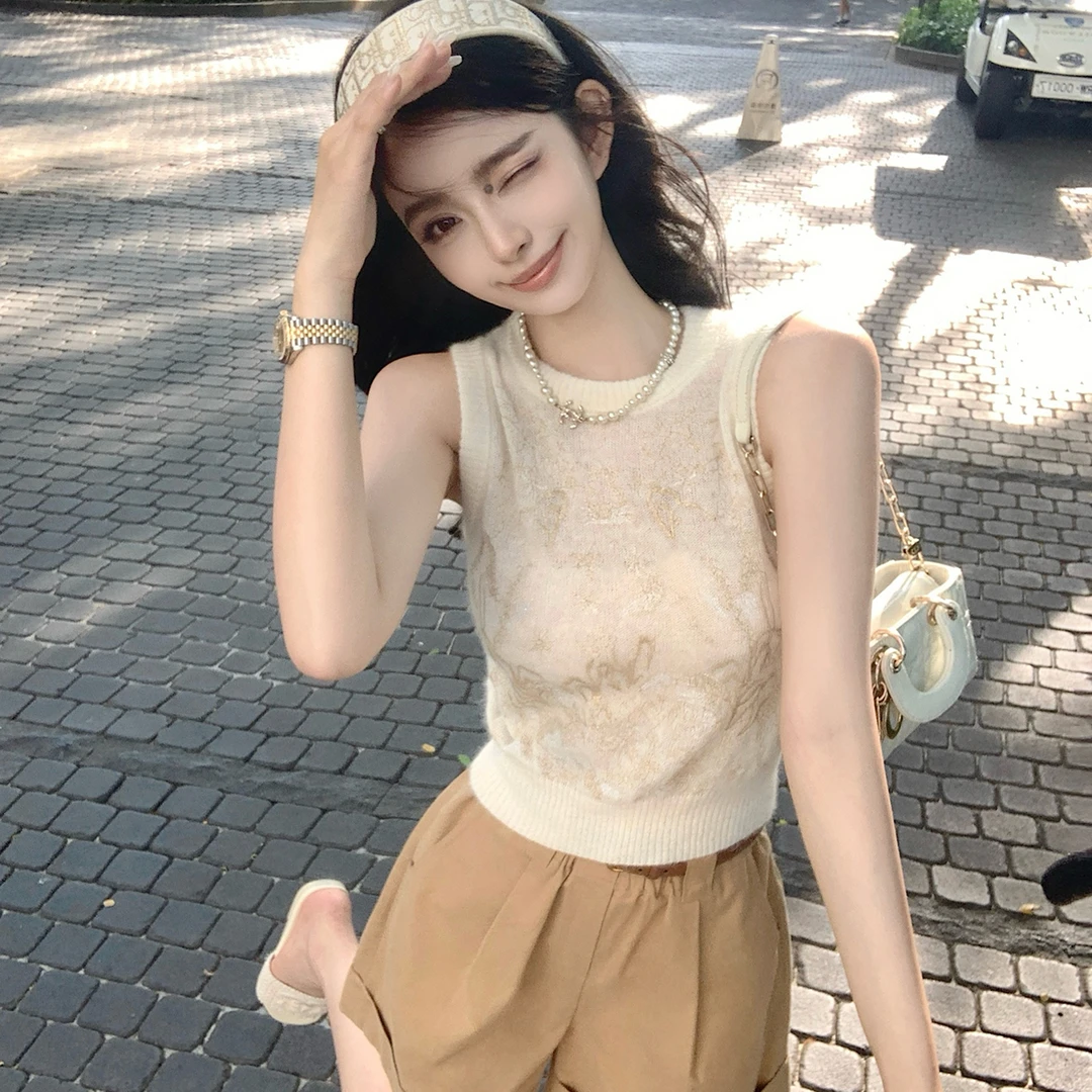 “Baby夏日薄纱羊驼”轻薄凉爽感baby羊驼！很乖很慵懒刺绣小背心