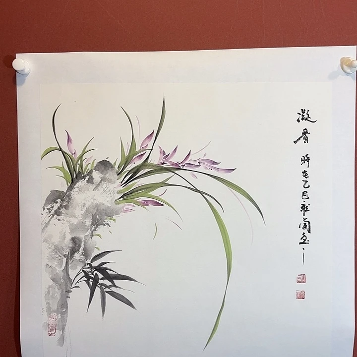 国画听兰老师花鸟