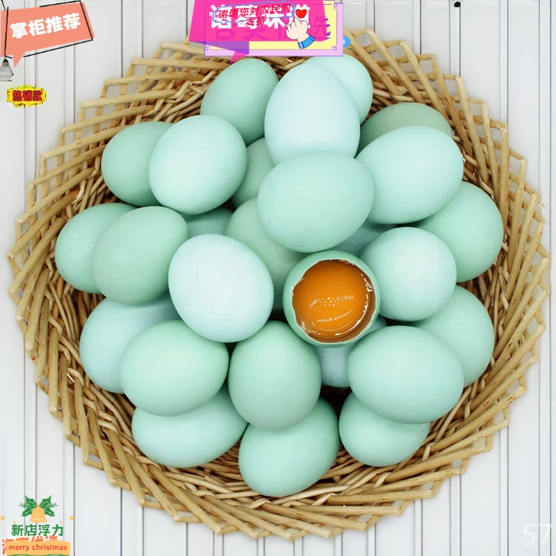 破损包赔⒑枚乌鸡蛋高山现捡现发健康营养美味绿壳蛋柴鸡蛋