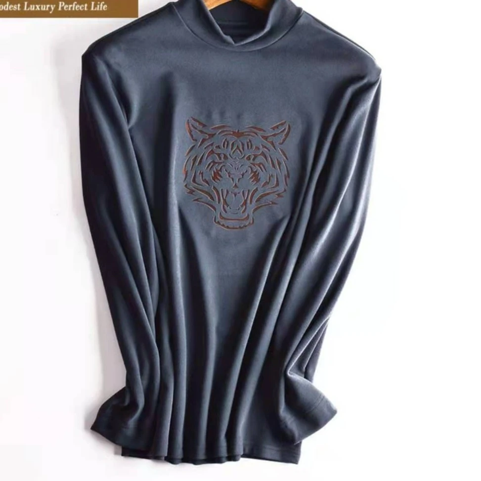 caser男士双面绒虎头切割时尚高领卫衣80923