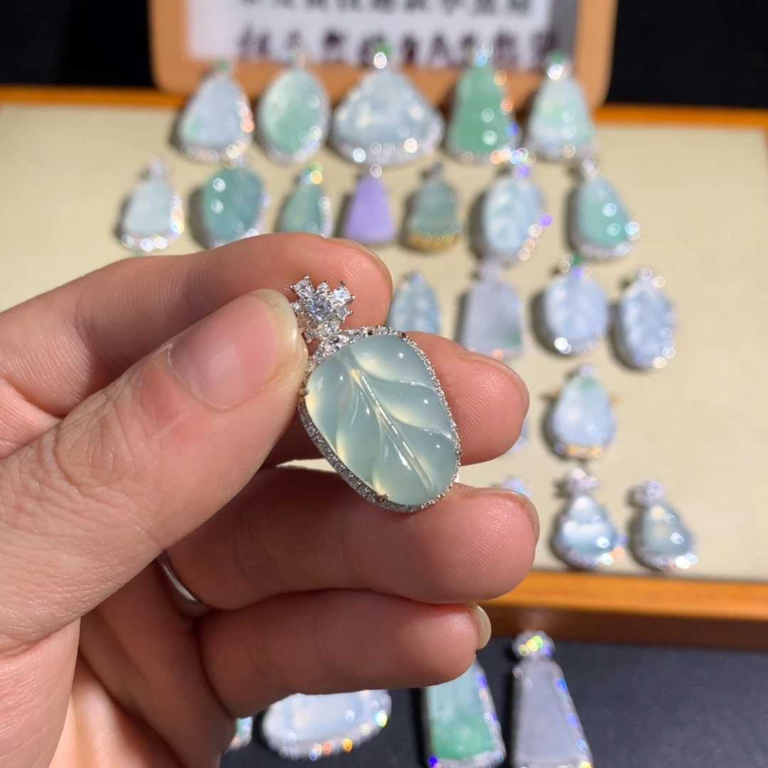 翡翠银S925镶嵌挂件