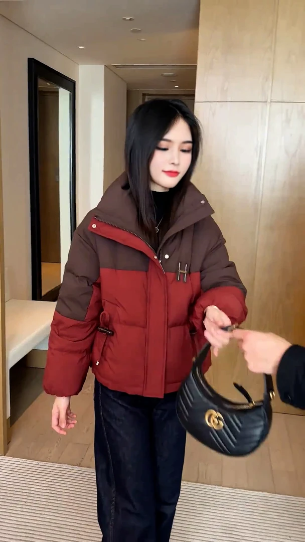 短款时尚休闲百搭加厚韩版冬季洋气保暖立领显瘦小个子宽松棉衣潮