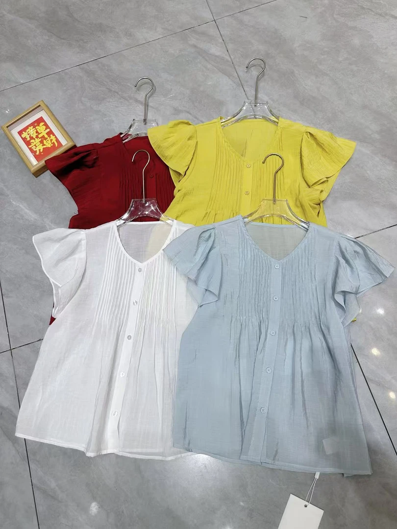 【锦衣服饰】YB A 36 （37） V领一排扣糖果色时尚小衫