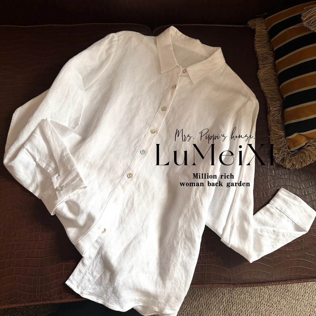 LMXPPJ【经典永不过时】夏季新款棉麻女衬衫显瘦百搭气质外套MX611